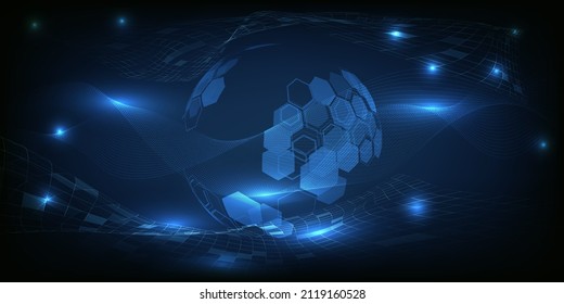 Ilustraciones vectoriales de la futura vida e innovación tecnológica futurista digital.Conceptos de diseño de tecnología futurista.