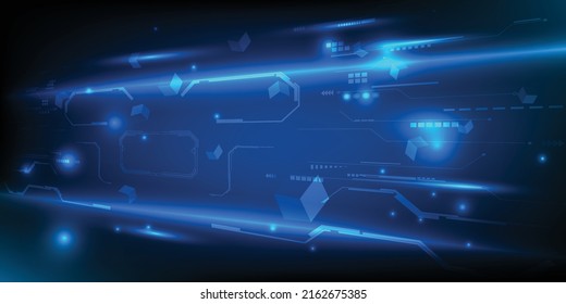 Vector illustrations of Futuristic blue digital vision and perspective.Metaverse and digital technology and innovation concepts.