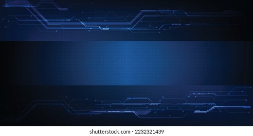 Vector illustrations of futuristic blue hi-tech element with grid line and circuit for advertising layout and game development artwork.Future technology and innovation concepts.