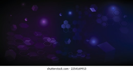 Vector illustrations of Futuristic blue purple digital vision and perspective.Metaverse and digital technology and innovation concepts.
