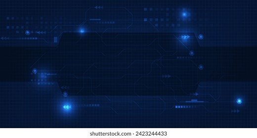 Vector illustrations of futuristic digital communication and technology with digital element and grid line circuit network for advertising and game artwork.Future tech design concepts.