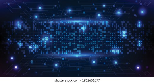 Vector illustrations of futuristic digital data sector of big data computing information technology.Future tech design concept.