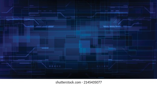 Vector illustrations of futuristic digital element with copy space abstract blue digital technology artwork.Future tech design concepts.