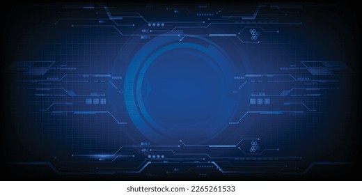 Ilustraciones vectoriales de elementos digitales futuristas con rejilla de horizonte, línea y circuito para publicidad y juegos artísticos.Conceptos de diseño tecnológico futuro.