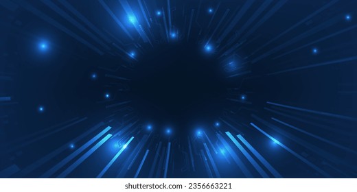 Vector illustrations of futuristic digital element zoom forward space warp movement motion for advertising and game artwork.Futuristic digital innovation and technology concepts.