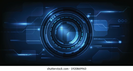Vector illustrations of futuristic digital HUD hi tech panel included digital circuit grid line netwrokfor advertising artwork and game background.
Digital communication and technology concepts.
