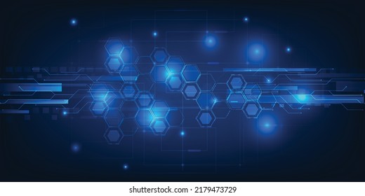 Ilustraciones vectoriales de la futura innovación y tecnología digital con elemento digital y red hexagonal para publicidad y arte de juegos.Conceptos de diseño tecnológico futuro.