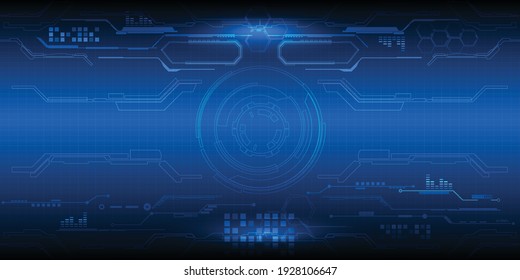 Vector illustrations of futuristic digital tech architecture abstract blue print hi tech for advertising or game artwork.Futuristic concept.