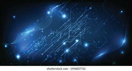 Vector illustrations of Futuristic digital technology blue glowing digital patterns grid line circuit.Futuristic design concept.