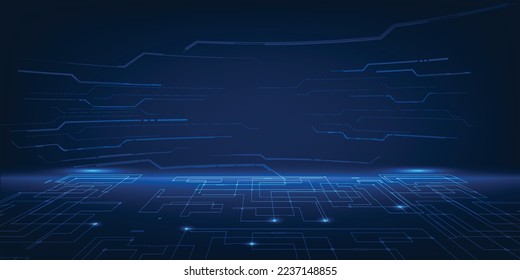 Ilustraciones vectoriales de tecnología digital futurista y comunicaciones digitales para obras de arte publicitario de alta tecnología.