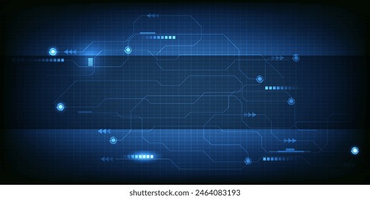 Vector illustrations of futuristic digital technology background with digital element and grid line circuit network for advertising and game artwork.Future tech design concepts.