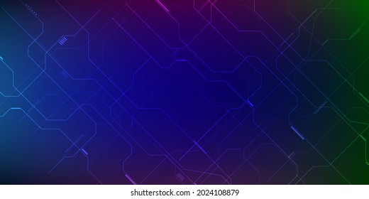 Vector illustrations Futuristic modern tech glowing spectrum light with circuit tech architect for technology background.Future tech concept.