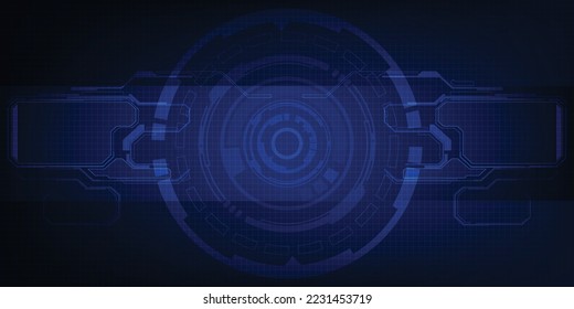 Ilustraciones vectoriales de pantalla futurista para presentación horizontal con pantalla óptica y decoración de circuito de rejilla de elemento digital.Futura innovación digital y conceptos tecnológicos.
