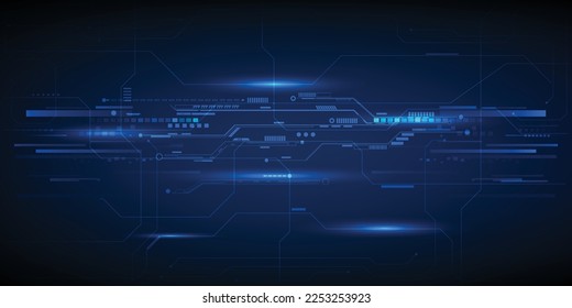 Vector illustrations of futuristic screen display for horizontal layout showcase with optic screen and digital element grid line circuit decor.Future digital innonvation and technolog concepts.