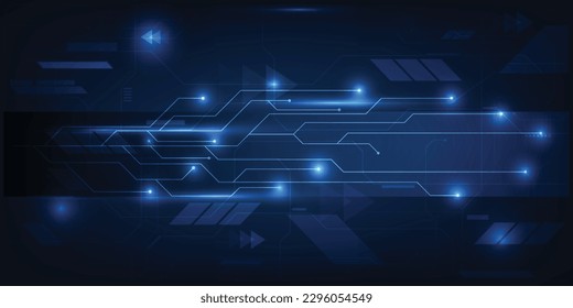 Vector illustrations of futuristic screen display for horizontal layout showcase with digital element grid line circuit decor.Future digital innonvation and technolog concepts.