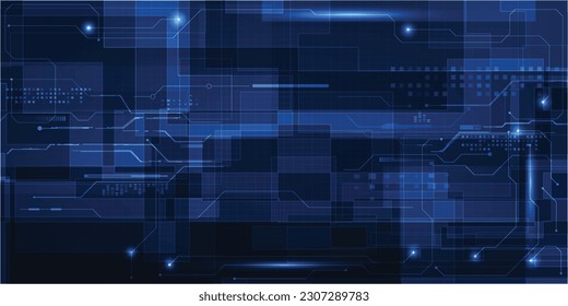 Vector illustrations of futuristic screen display for horizontal layout showcase with digital element grid line circuit decor.Future digital innonvation and technolog concepts.