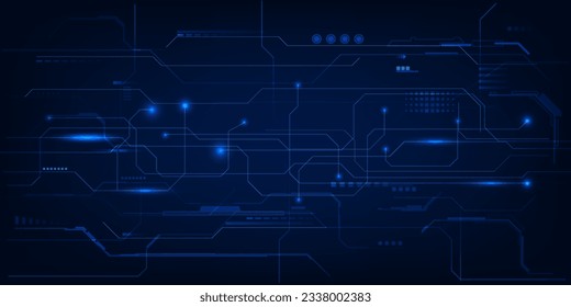 Vector illustrations of futuristic screen display for horizontal layout showcase with optic screen and digital element grid line circuit decor.Future digital innonvation and technolog concepts.