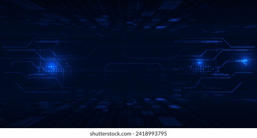Vektorgrafiken von futuristischen Bildschirmen für horizontale Layoutbilder mit optischem Bildschirm und digitalem Elementgitter-Schaltungsdekor.Zukünftige Konzepte für digitale Innovation und Technologie.