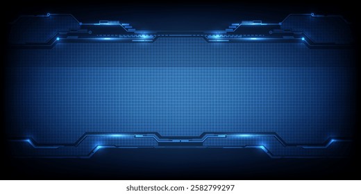 Vector illustrations of futuristic technology background with frame,screen,panels,border and windows for head up display or dashboard control .Future technology concepts.