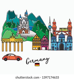 vector illustrations of Germany landmark and iconic.