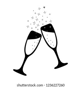 vector illustrations glasses of champagne 