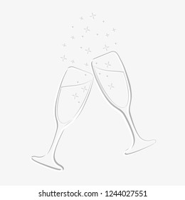 vector illustrations glasses of champagne 