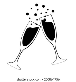 vector illustrations glasses of champagne