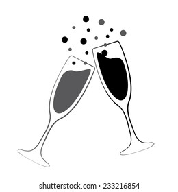 vector illustrations glasses of champagne
