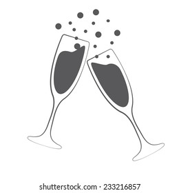 vector illustrations glasses of champagne