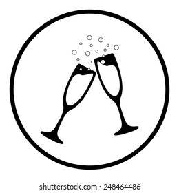 vector illustrations glasses of champagne