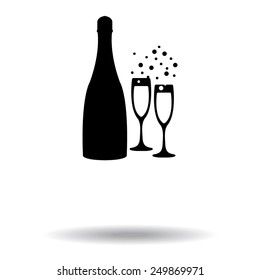 vector illustrations glasses of champagne