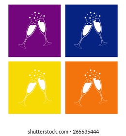 vector illustrations glasses of champagne