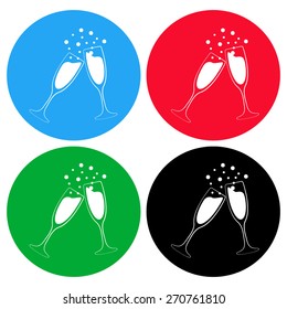 vector illustrations glasses of champagne