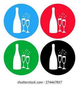 vector illustrations glasses of champagne