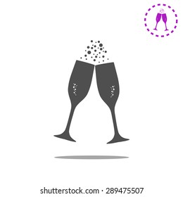 vector illustrations glasses of champagne