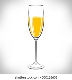 vector illustrations glasses of champagne