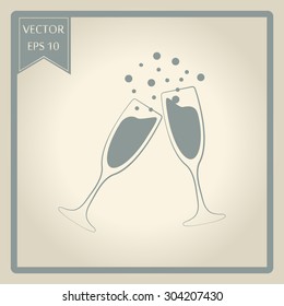 vector illustrations glasses of champagne