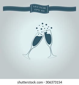 vector illustrations glasses of champagne
