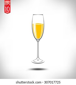 vector illustrations glasses of champagne