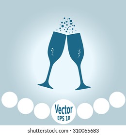 vector illustrations glasses of champagne