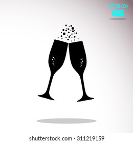 vector illustrations glasses of champagne
