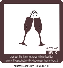 vector illustrations glasses of champagne