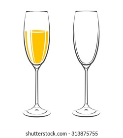 vector illustrations glasses of champagne