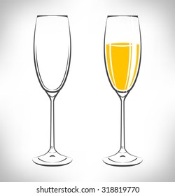 ilustraciones vectoriales vasos de champán