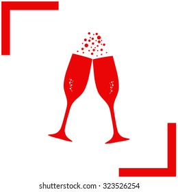 Vector illustrations glasses of champagne.