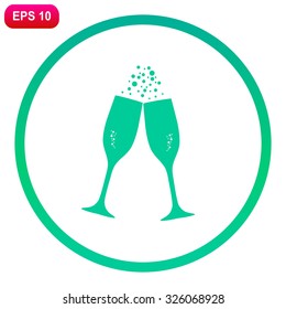 Vector illustrations glasses of champagne.