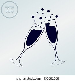 vector illustrations glasses of champagne