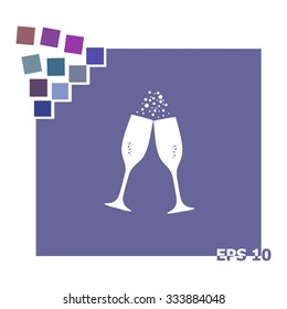 Vector illustrations glasses of champagne.