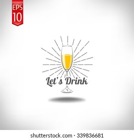 vector illustrations glasses of champagne