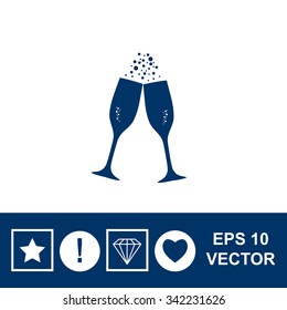 Vector illustrations glasses of champagne.